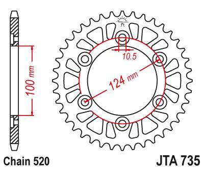 JT JTA735.41 Zadní kolečko (rozeta), 41 zubů, 520