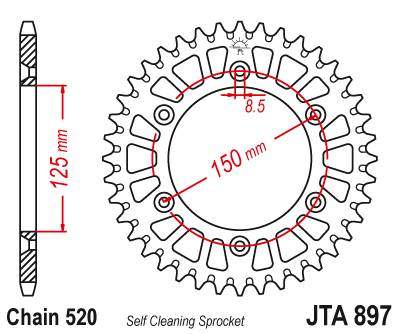 JT JTA897.40 Zadní kolečko (rozeta), 40 zubů, 520