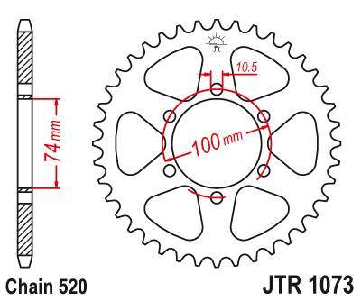 JT JTR1073.46 Zadní kolečko (rozeta), 46 zubů, 520
