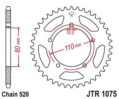 JT JTR1075.36 Zadní kolečko (rozeta), 36 zubů, 520