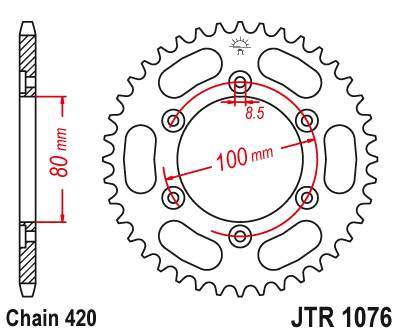 JT JTR1076.48 Zadní kolečko (rozeta), 48 zubů, 420