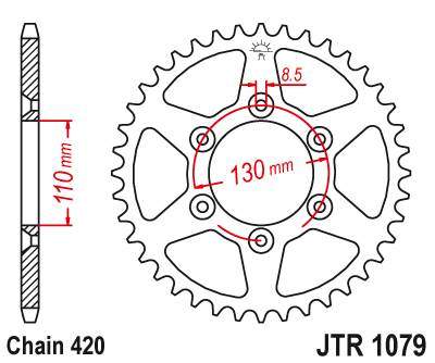JT JTR1079.53 Zadní kolečko (rozeta), 53 zubů, 420