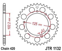 JT JTR1132.59 Zadní kolečko (rozeta), 59 zubů, 420
