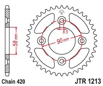JT JTR1213.37 Zadní kolečko (rozeta), 37 zubů, 420