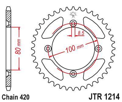 JT JTR1214.36 Zadní kolečko (rozeta), 36 zubů, 420
