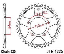 JT JTR1225.41 Zadní kolečko (rozeta), 41 zubů, 520