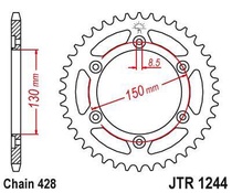 JT JTR1244.51 Zadní kolečko (rozeta), 51 zubů, 428