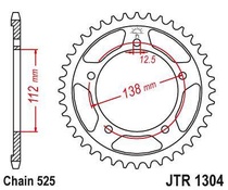 JT JTR1304.47 Zadní kolečko (rozeta), 47 zubů, 525 HONDA XL1000V VARADERO 99-13 pro HONDA XL 1000 VARADERO rok výroby 2009