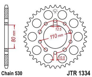 JT JTR1334.34 Zadní kolečko (rozeta), 34 zubů, 530 HONDA VF 750C MAGNA 94-04 (RC43)