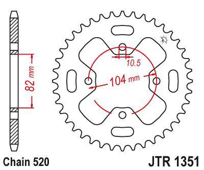 JT JTR1351.40 Zadní kolečko (rozeta), 40 zubů, 520
