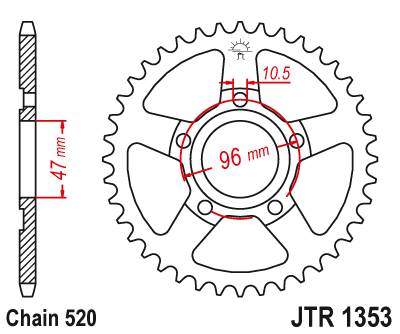 JT JTR1353.35 Zadní kolečko (rozeta), 35 zubů, 520