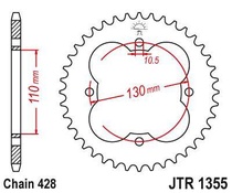 JT JTR1355.50 Zadní kolečko (rozeta), 50 zubů, 428