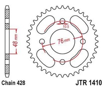 JT JTR1410.50 Zadní kolečko (rozeta), 50 zubů, 428