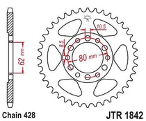 JT JTR1842.54 Zadní kolečko (rozeta), 54 zubů, 428