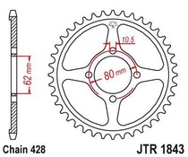 JT JTR1843.54 Zadní kolečko (rozeta), 54 zubů, 428