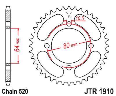 JT JTR1910.36 Zadní kolečko (rozeta), 36 zubů, 520