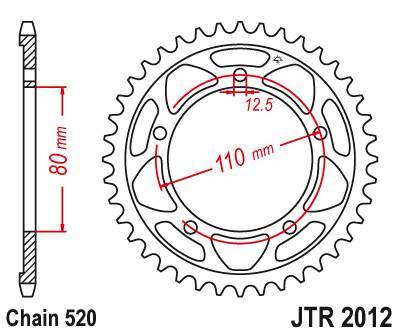 JT JTR2012.42 Zadní kolečko (rozeta), 42 zubů, 520