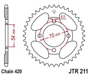 JT JTR211.34 Zadní kolečko (rozeta), 34 zubů, 420