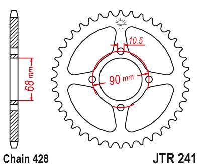 JT JTR241.45 Zadní kolečko (rozeta), 45 zubů, 428