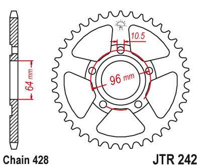 JT JTR242.50 Zadní kolečko (rozeta), 50 zubů, 428