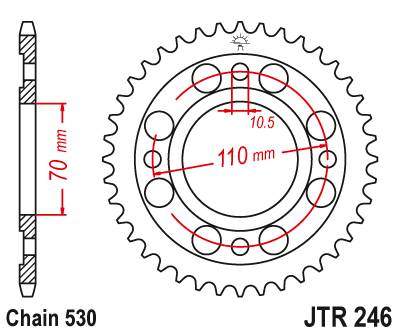 JT JTR246.41 Zadní kolečko (rozeta), 41 zubů, 530