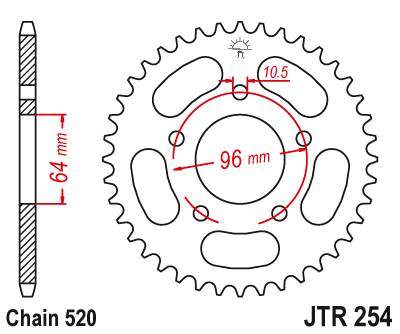 JT JTR254.41 Zadní kolečko (rozeta), 41 zubů, 520