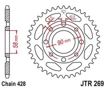 JT JTR269.56 Zadní kolečko (rozeta), 56 zubů, 428