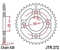 JT JTR272.31 Zadní kolečko (rozeta), 31 zubů, 520