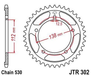 JT JTR302.40 Zadní kolečko (rozeta), 40 zubů, 530