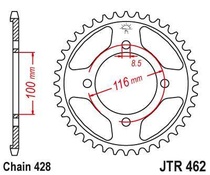 JT JTR462.51 Zadní kolečko (rozeta), 51 zubů, 428