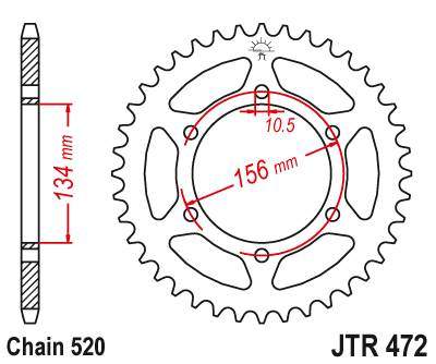 JT JTR472.40 Zadní kolečko (rozeta), 40 zubů, 520