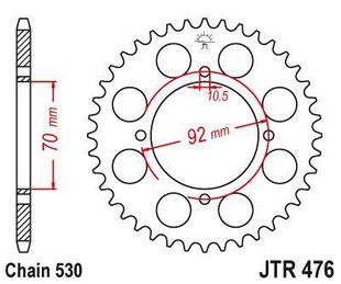 JT JTR476.35 Zadní kolečko (rozeta), 35 zubů, 530