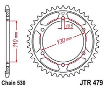 JT JTR479.39 Zadní kolečko (rozeta), 39 zubů, 530 YAMAHA XJR 1300 04-06, MT-01 05-11