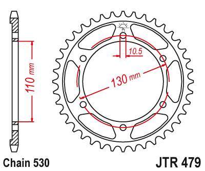 JT JTR479.41 Zadní kolečko (rozeta), 41 zubů, 530 SUZUKI GSXR 1000 09-16