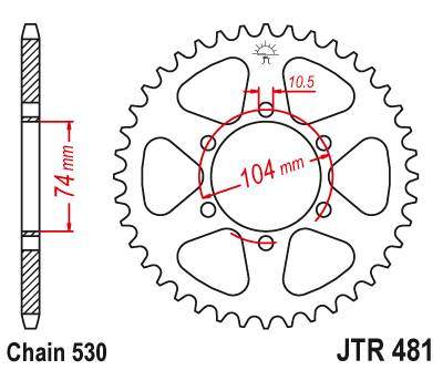 JT JTR481.40 Zadní kolečko (rozeta), 40 zubů, 530