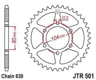 JT JTR501.41 Zadní kolečko (rozeta), 41 zubů, 630 KAWASAKI GPZ 1100 81-85