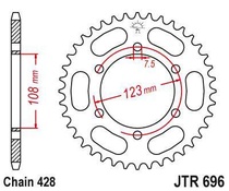 JT JTR696.49 Zadní kolečko (rozeta), 49 zubů, 428