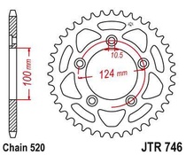 JT JTR746.48 Zadní kolečko (rozeta), 48 zubů, 520