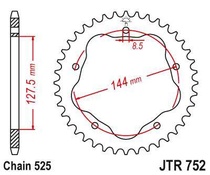 JT JTR752.41 Zadní kolečko (rozeta), 41 zubů, 525