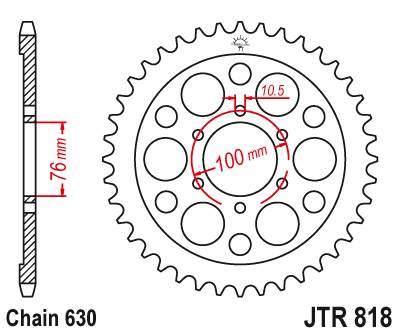 JT JTR818.41 Zadní kolečko (rozeta), 41 zubů, 630