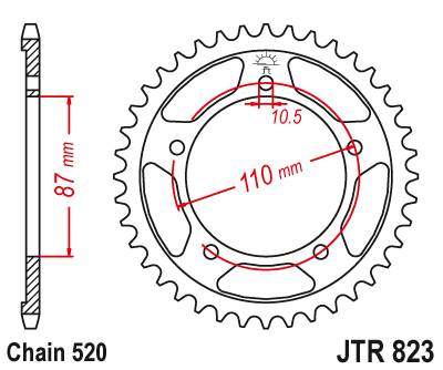 JT JTR823.41 Zadní kolečko (rozeta), 41 zubů, 520