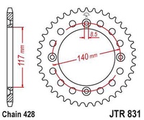 JT JTR831.46 Zadní kolečko (rozeta), 46 zubů, 428