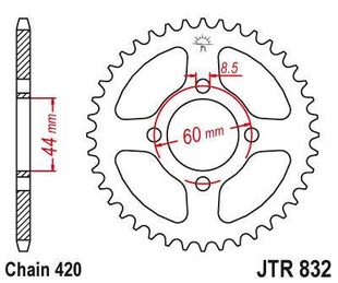 JT JTR832.37 Zadní kolečko (rozeta), 37 zubů, 420