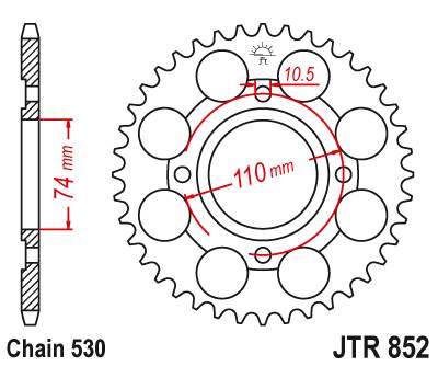 JT JTR852.41 Zadní kolečko (rozeta), 41 zubů, 530