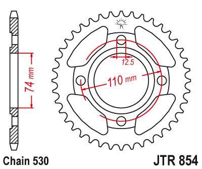 JT JTR854.41 Zadní kolečko (rozeta), 41 zubů, 530