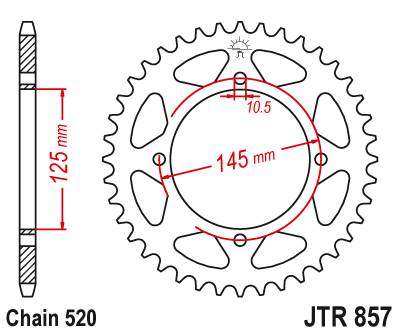 JT JTR857.41 Zadní kolečko (rozeta), 41 zubů, 520