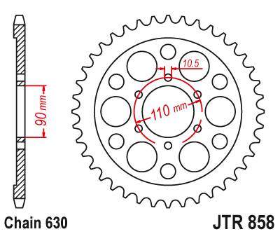 JT JTR858.35 Zadní kolečko (rozeta), 35 zubů, 630