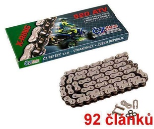 ČZ řetěz 520ATV barva černá, 92 článků včetně rozpojovací spojky CLIP