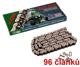 ČZ řetěz 520ATV barva černá, 96 článků včetně rozpojovací spojky CLIP