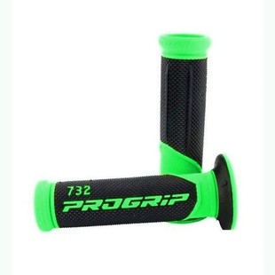 PROGRIP gripy PG732 ROAD (22+25mm, délka 125mm) barva zelená fluo/černá (dvoudílné) (732-295) (PG732/10)